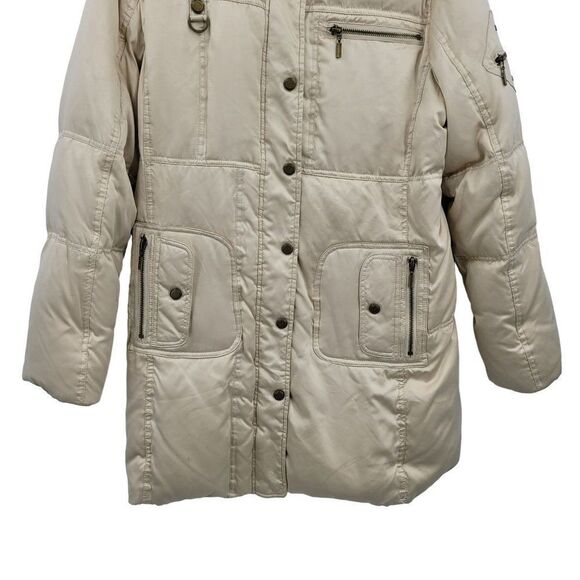 Giacca Gallery Parka Down Puffer Coat M Long Multi Pocket Tan Gorpcore - Picture 6 of 16